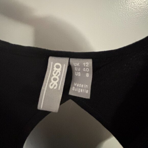 ASOS Tall Open Back Wrap Front Jersey Jumpsuit with Short Sleeves, Size 8 Tall - Picture 5 of 7